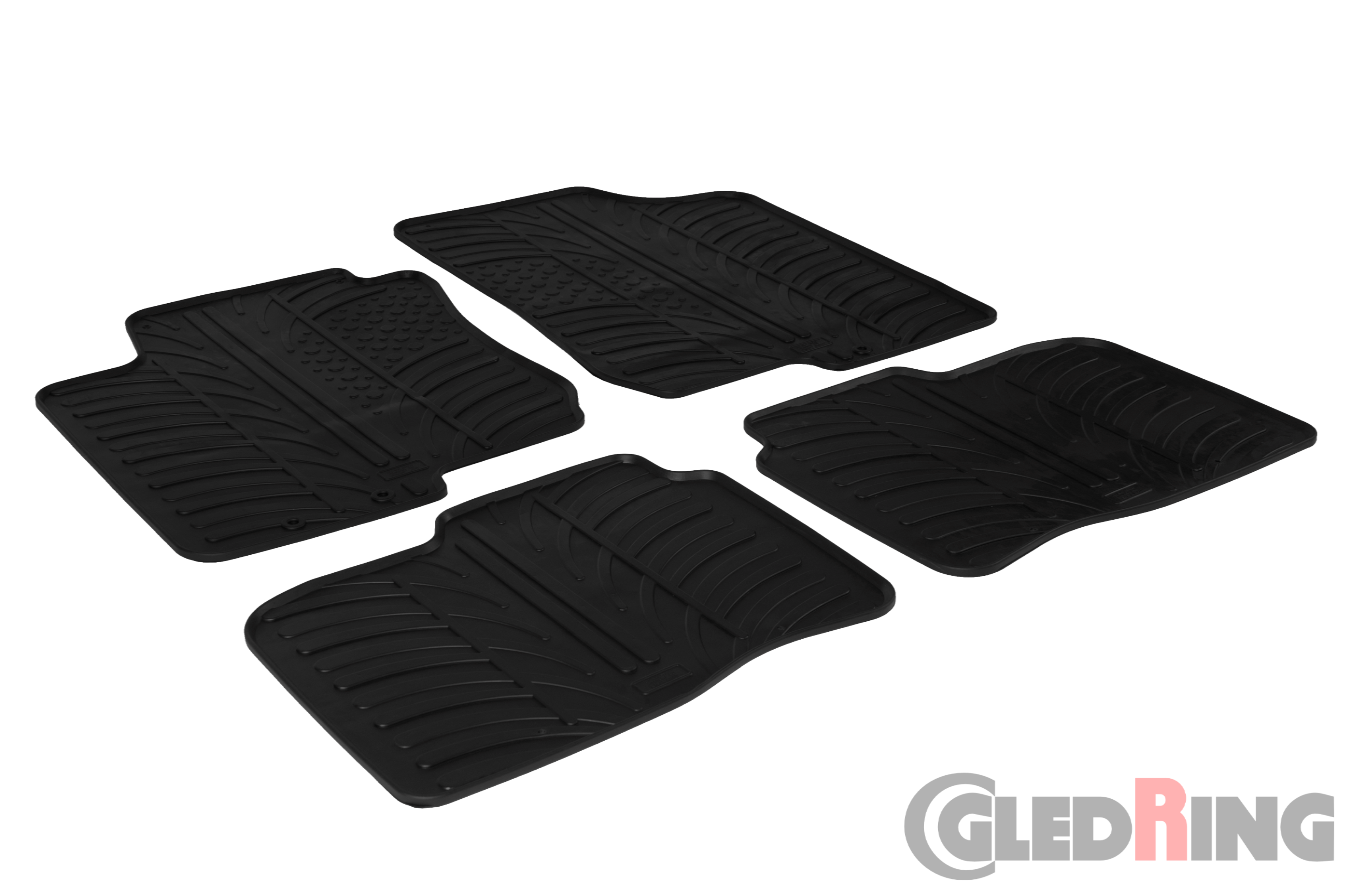 Original Gledring Passform Fußmatten Gummimatten 4 Tlg. Loch Fix. - Kia Ceed 2007-2011